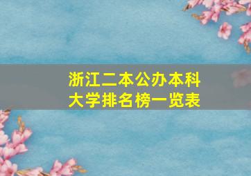 浙江二本公办本科大学排名榜一览表