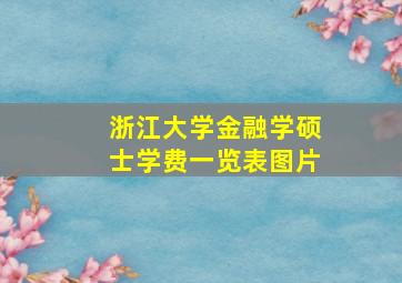 浙江大学金融学硕士学费一览表图片