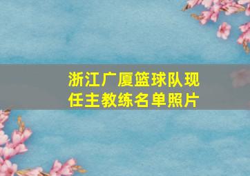 浙江广厦篮球队现任主教练名单照片