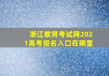 浙江教育考试网2021高考报名入口在哪里