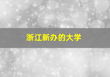 浙江新办的大学