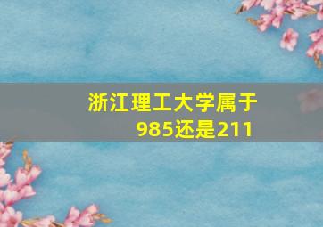 浙江理工大学属于985还是211