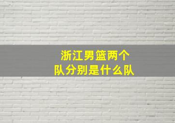 浙江男篮两个队分别是什么队