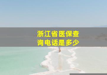 浙江省医保查询电话是多少