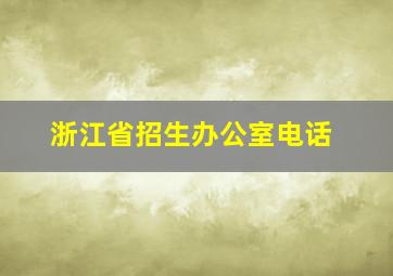 浙江省招生办公室电话