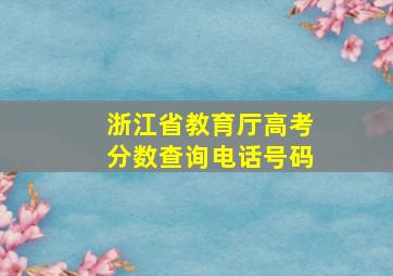 浙江省教育厅高考分数查询电话号码