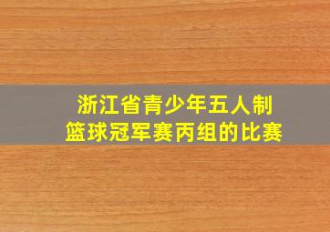 浙江省青少年五人制篮球冠军赛丙组的比赛