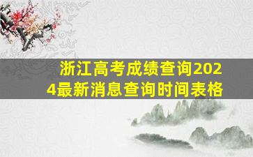 浙江高考成绩查询2024最新消息查询时间表格