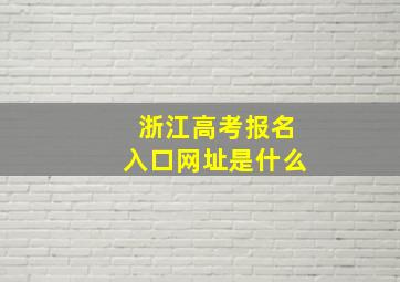 浙江高考报名入口网址是什么