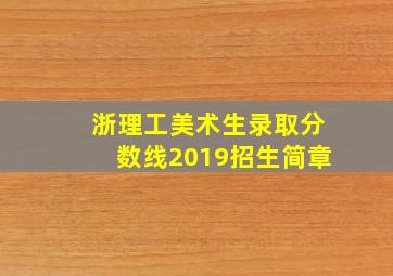 浙理工美术生录取分数线2019招生简章