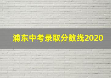 浦东中考录取分数线2020