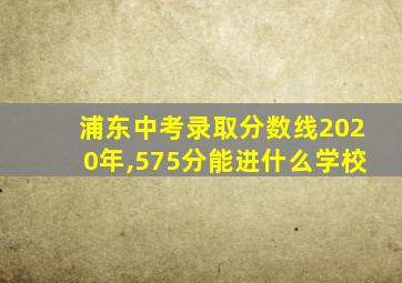 浦东中考录取分数线2020年,575分能进什么学校