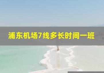 浦东机场7线多长时间一班