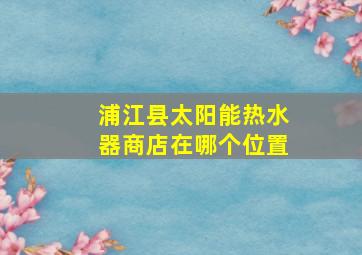 浦江县太阳能热水器商店在哪个位置