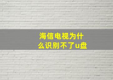 海信电视为什么识别不了u盘