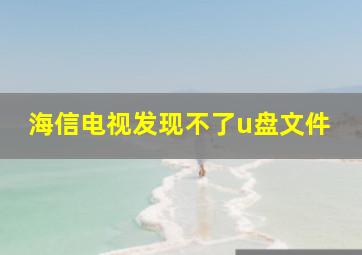 海信电视发现不了u盘文件