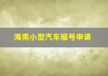 海南小型汽车摇号申请