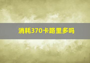 消耗370卡路里多吗