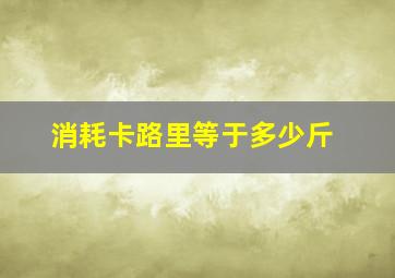 消耗卡路里等于多少斤