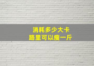 消耗多少大卡路里可以瘦一斤