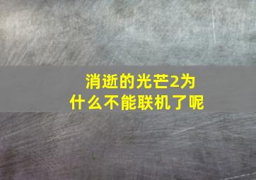 消逝的光芒2为什么不能联机了呢