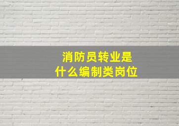 消防员转业是什么编制类岗位