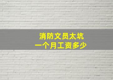 消防文员太坑一个月工资多少