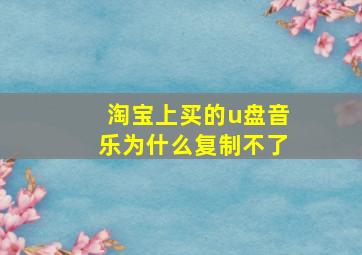 淘宝上买的u盘音乐为什么复制不了