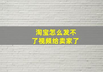 淘宝怎么发不了视频给卖家了