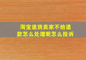 淘宝退货卖家不给退款怎么处理呢怎么投诉