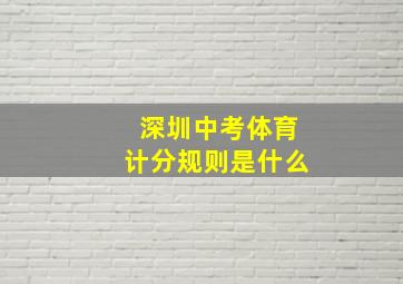 深圳中考体育计分规则是什么