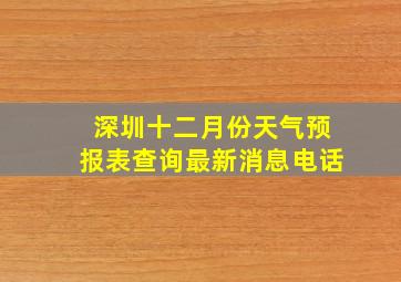 深圳十二月份天气预报表查询最新消息电话