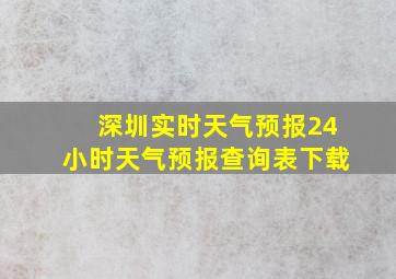 深圳实时天气预报24小时天气预报查询表下载