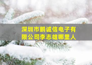 深圳市鹏诚信电子有限公司李志雄哪里人