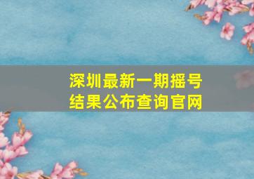 深圳最新一期摇号结果公布查询官网