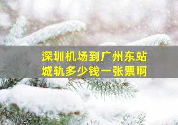 深圳机场到广州东站城轨多少钱一张票啊