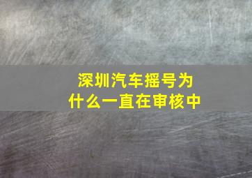 深圳汽车摇号为什么一直在审核中