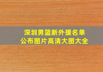 深圳男篮新外援名单公布图片高清大图大全