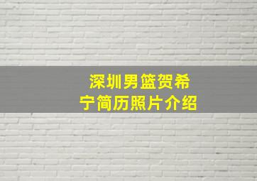 深圳男篮贺希宁简历照片介绍