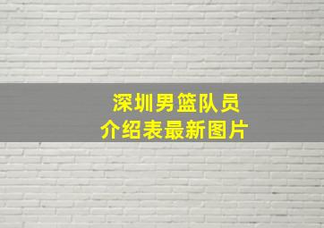 深圳男篮队员介绍表最新图片