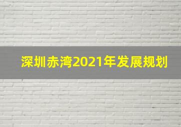 深圳赤湾2021年发展规划