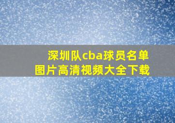 深圳队cba球员名单图片高清视频大全下载