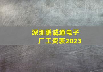 深圳鹏诚通电子厂工资表2023