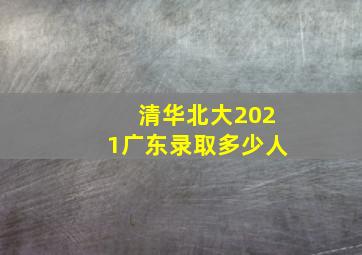 清华北大2021广东录取多少人