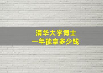 清华大学博士一年能拿多少钱