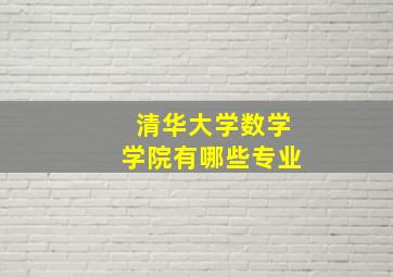 清华大学数学学院有哪些专业