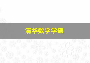 清华数学学硕