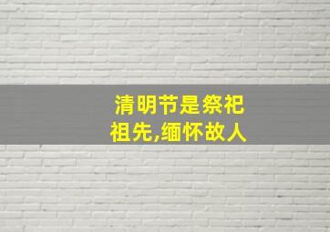 清明节是祭祀祖先,缅怀故人