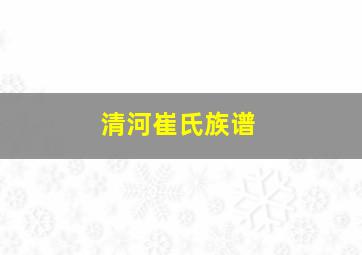 清河崔氏族谱