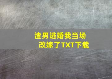 渣男逃婚我当场改嫁了TXT下载